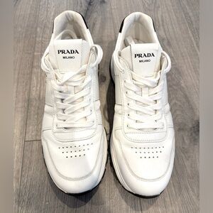 Prada Prax 01 White Leather Sneaker (Prada Size 9 / US size 10)